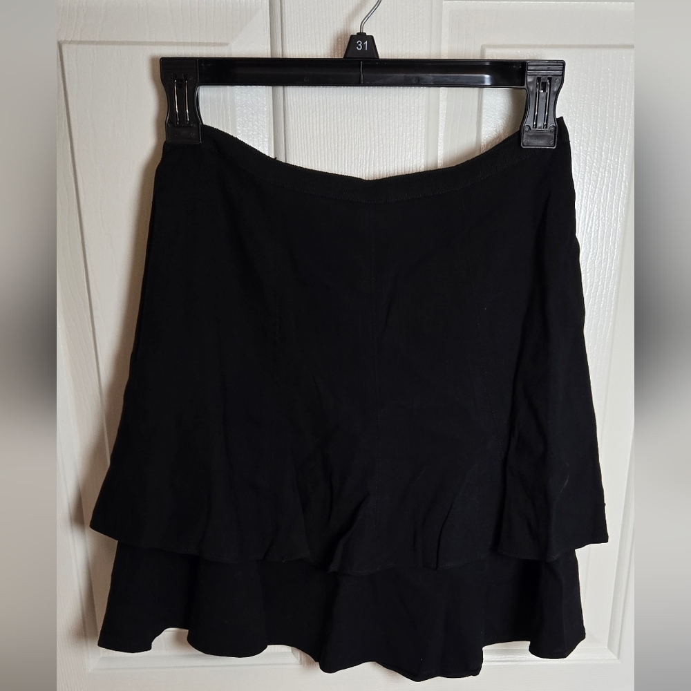 NWT BCBG Black Ruffle Tiered Skirt